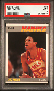 1987 1987-88 Fleer Doc Rivers #92, Atlanta Hawks, PSA 9, CENTERED, Graded 2024