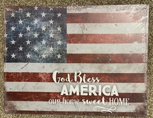 P. Graham Dunn - God Bless America Our Home Sweet Home Sign - Metal with Hangers - Picture 1 of 3