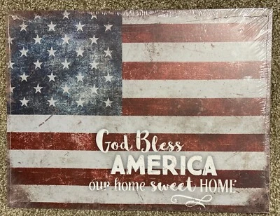 P. Graham Dunn - God Bless America Our Home Sweet Home Sign - Metal with Hangers - Image 1 of 3