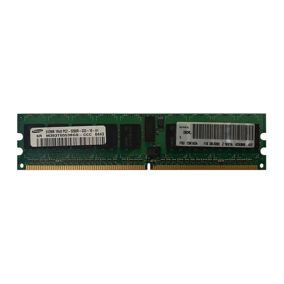 IBM 13N1424 512MB PC2-3200 DDR2 Memory Module 38L5092 - Image 1 of 1