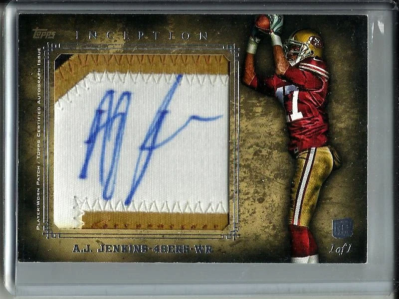 A.J. Jenkins 2012 Topps Inception Autograph Game Used Jersey Patch Rookie #1/1 - Image 1 of 1