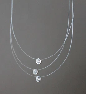 Hawaiian Design Illusion Austrian Crystal 925 Silver Necklace, Jewelry NIP - Picture 1 of 7