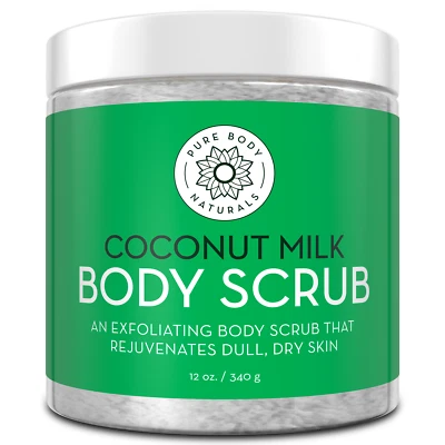Exfoliante corporal de leche de coco Pure Body Naturals, 12 onzas Foto 1 de 4