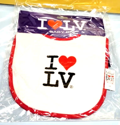 I LOVE LAS VEGAS BABY BIB BURP CLOTH 100% COTTON NEW BUY MORE SAVE MORE - Image 1 of 3