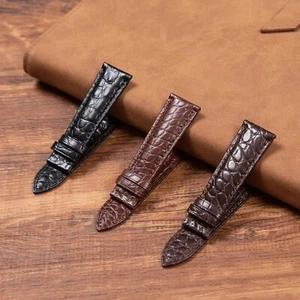 Correa de reloj de cuero de cocodrilo de alta calidad con patrón de bambú correa acolchada 10-20 mm - Imagen 1 de 12