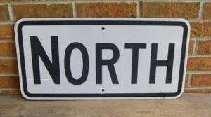 Retired Michigan 'North' Directional US Route Highway Road Sign, 24x12, Metal - Picture 1 of 6