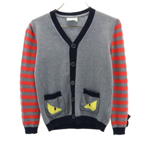 FENDI Made in Italy Cashmere Blend Long sleeve V neck knit cardigan 6A Kid's - Picture 1 of 10