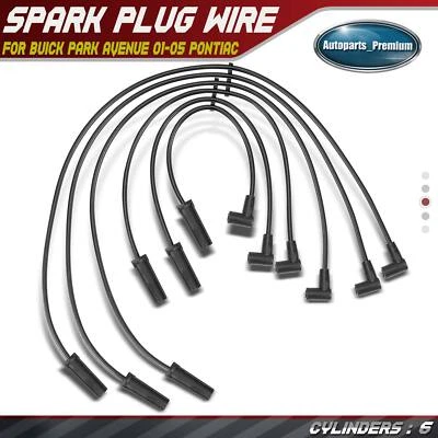 Juego de 6 cables de bujías para Buick Park Avenue 01-05 Pontiac Bonneville 01-03 3,8 L Foto 1 de 4