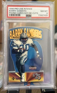 1996 Pro Line Intense Barry Sanders Phone Card $25 PSA 8 Pop 1 UNSCRATCHED - Picture 1 of 3