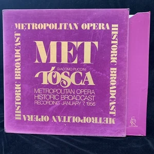 PUCCINI Tosca - Tebaldi, Tucker - MITROPOULOS 1956 - MET 2LP VELVET BOX - Picture 1 of 8