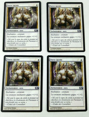 Mtg Magic Playset 4x Sacred Force Holy Strength Magic 2011 Vf Etat Exc - Image 1 of 2