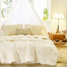Joyreap 3-Piece Plush Shaggy Comforter Set, King Size Luxury Faux Fur Velvet Flu