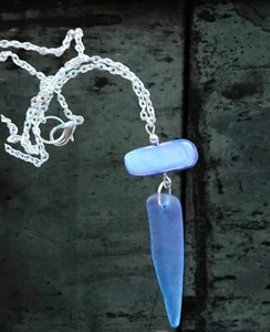 Purple sea glass Pendant necklace - Picture 1 of 3