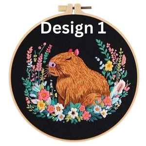 Capybara Stickset mit Reif Capybara Geschenk Capybara Liebhaber süß Capybara - Bild 1 von 8