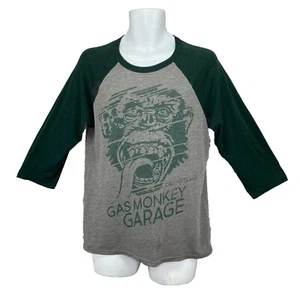 Gas Monkey Garage Raglan T-Shirt/ Men’s (M) 3/4 Sleeve Gray Cotton Poly Blend - Picture 1 of 5