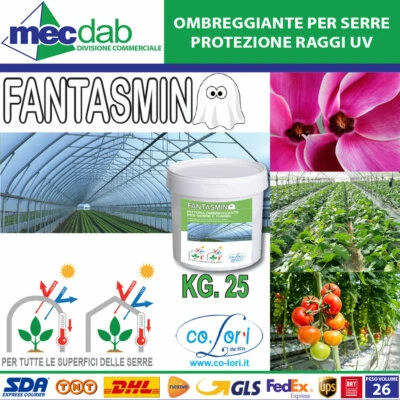 Pittura Ombreggiante Per Serre e Tunnel Bidone 25 KG Protegge Dai Raggi U.V - Immagine 1 di 2