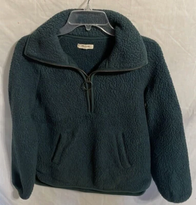 Madewell Womens Winter Jacket XXS Teal Green Zip Collar Long Sleeve Fleece - Image 1 of 4