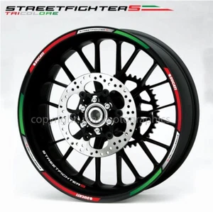 Motorrad Rad Felgen aufkleber DUCATI Streetfighter S V4S Tricolore Streifen - Picture 1 of 2