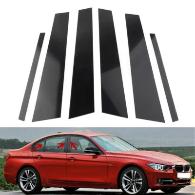 Juego de 6 pegatinas de moldura de postes de pilar de ventana para BMW Serie 3 F30 Sedán 2012-2018 Foto 1 de 4
