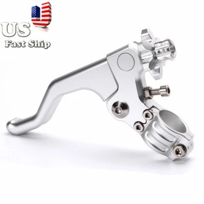 Silver Aluminum CNC Short Stunt Clutch Lever Performance Cable Pull 7/8" 1Finger - Изображение 1 из 4