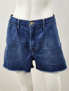 Frame High Rise Pleated Denim Shorts Reeves Wash Size 28 - Picture 1 of 5