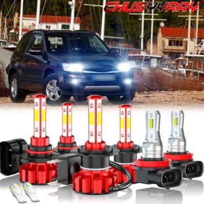 Para 2006 2007 2008-2013 Suzuki Grand Vitara LED luz alta/baja haz + bombillas antiniebla Foto 1 de 4