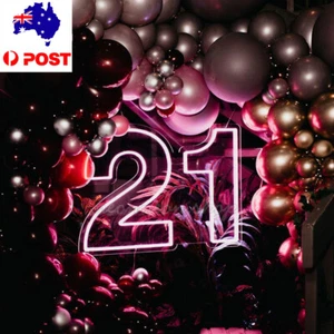 23" Twenty One 21 LED Neon Sign Birthday Party Beer Bar Pub Club Room Wall Decor - Picture 1 of 8