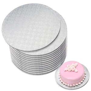 Spec101 Round Cake Boards Bulk 12pk - 12 Inch Cake Drum White 1/2in Smooth Edge - Picture 1 of 7