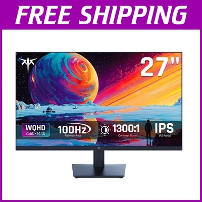 Immersive 27-Inch QHD 2560x1440 Monitor with 100Hz & 123% sRGB for Gamers - Image 1 of 4