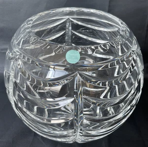 ELEGANT Tiffany & Co. MARKED Royal Brierly Crystal SWAG Rose Bowl With Stickers - Picture 1 of 20