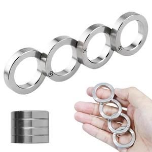 Stainless Steel Outdoor Rotatable Folding Ring Clasp Ring for Hiking Men Gift - Picture 1 of 14