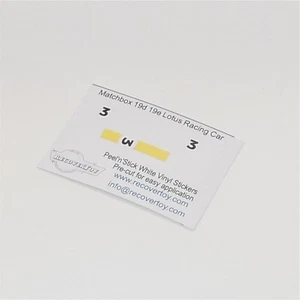 Matchbox Lesney 19d 19e Lotus Racing Car #3 & Stripe Sticker Set - Picture 1 of 3