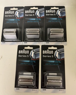Lote (5 pacotes) Braun Series 5 cabeças de cassete pacotes selados 52b (preto) / COMO ESTÁ - Imagem 1 de 2