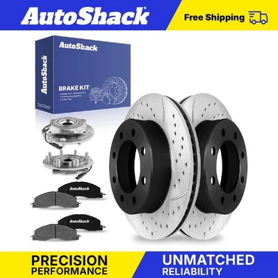 Front Drilled Slotted Brake Rotors Pads Hubs for 2012-2013 Ram 2500 3500 - Image 1 of 2