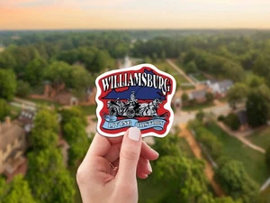 Williamsburg Reisegepäck Aufkleber, Colonial Williamsburg Virginia Souvenir - Bild 1 von 4
