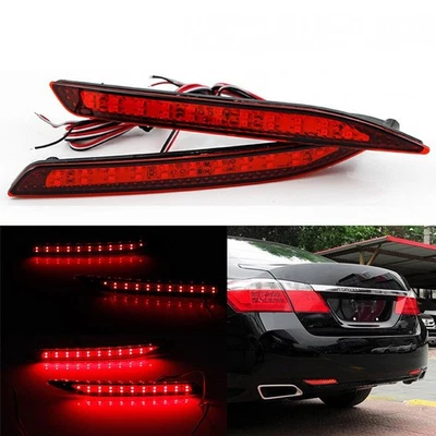 2Pcs For 2014-2016 Honda Accord LED Rear Bumper Reflector Lamp Tail Brake Light - Imagem 1 de 4