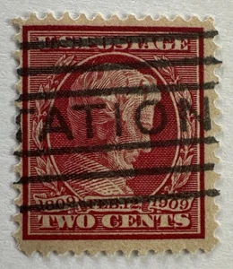 US 1909 Sc# 369 Used Stamp on Bluish Paper Abraham Lincoln Centenary Birth - Picture 1 of 3