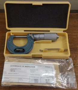 Mitutoyo 0"-1" .0001" Micrometro esterno 103-135 con ditale ad attrito - Foto 1 di 5