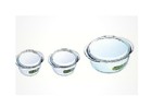 Essentials Transparent Glass Round Casserole High Resistance with Lid New