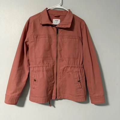 Chaqueta Utilitaria Antigua Azul Marino Para Mujer Rosa Talla Pequeña Informal Carga Cremallera Frontal Cordón Foto 1 de 4