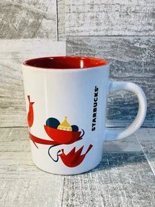 Taza de té de café Starbucks vacaciones de invierno 9 OZ perdiz pájaro árbol rojo 2011 - Imagen 1 de 8