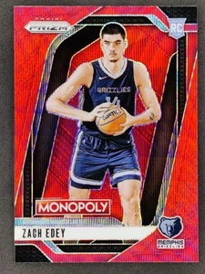 2024-25 Panini Prizm Monopoly ZACH EDEY Rookie Red Wave #24 Memphis Grizzlies - Bild 1 von 2