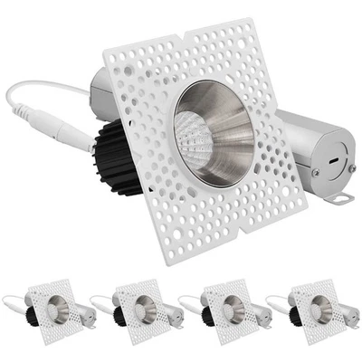 Foco LED LUXRITE 1" con Borde de Níquel 10W 850LM 5CCT Regulable Push-n-Lock 4PK Foto 1 de 4