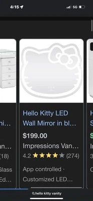 Espejo de pared LED tocador Hello Kitty Foto 1 de 2