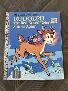 Little Golden Book #452-08 Rudolph The Red-Nosed Reindeer Shines Again c1982 - Foto 1 di 9