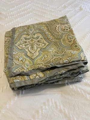 Set Of 2 LAURA ASHLEY Grey Paisley PILLOW SHAMS King Size Blues Bohemian Muted - Image 1 of 4