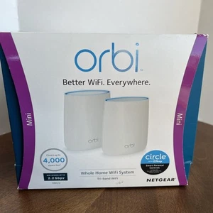 NETGEAR Orbi RBK22 Tri-band Whole Home Mesh WiFi System 2.2Gbps speed 2-pack - Afbeelding 1 van 9