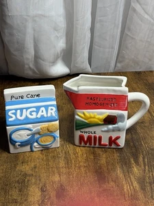 VTG Boston Warehouse Sugar Bowl Creamer Set 1990s Kitchen Farmhouse Retro - Picture 1 of 10