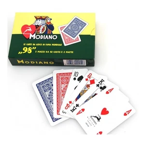 Modiano 98 Poker 2 Card Decks Set Red Blue Back Poker Size Made In Italy 30 - Picture 1 of 8