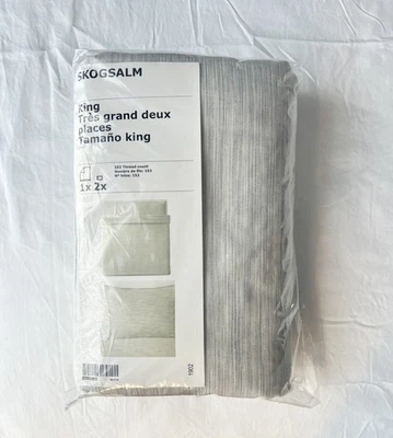 NUEVO CON ETIQUETAS IKEA Skogsalm Azul Gris Rayas King Juego de 2 Fundas de Almohada  Foto 1 de 4